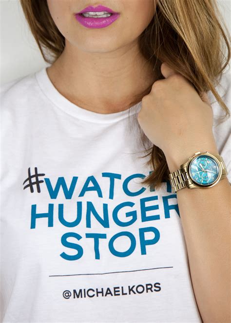 michael kors t shirt watch hunger stop buy|Michael Kors world hunger watch.